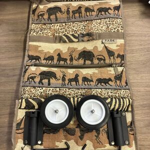 JADE VTG Travel Bag Tote Animal SAFARI Print Foldable‎ Wheels Overnight Bag.